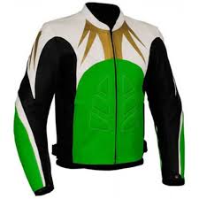 Men’s Leather Motorbike Jacket Green
